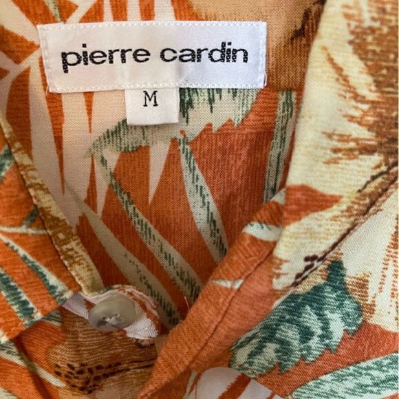 Pierre Cardin Hawaiian Button Down Shirt, Size Medium - Picture 3 of 3